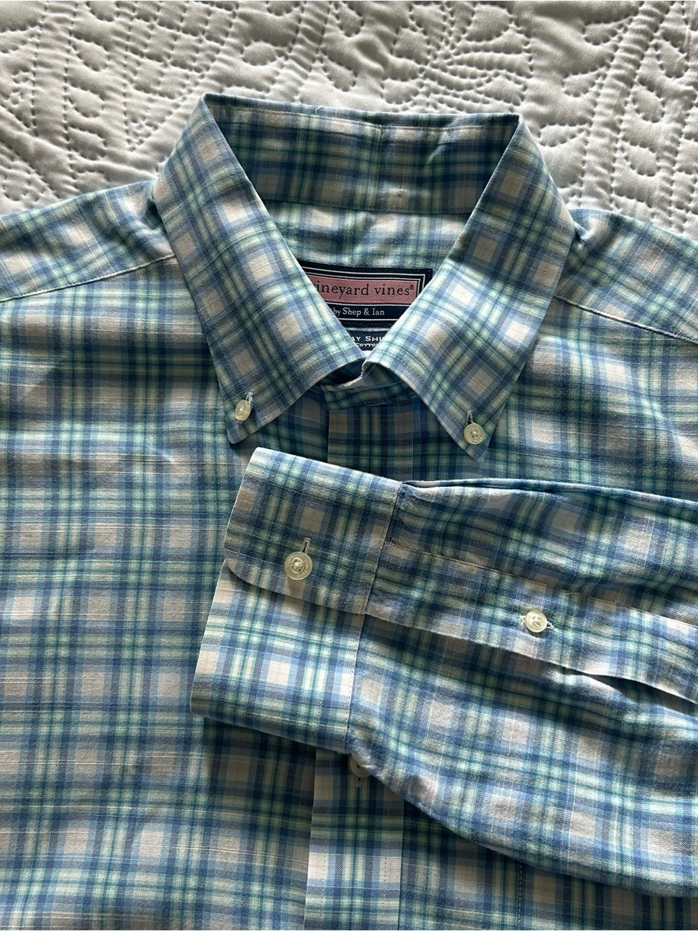 Vineyard Vines Blue Plaid Murray Button-Down Shirt